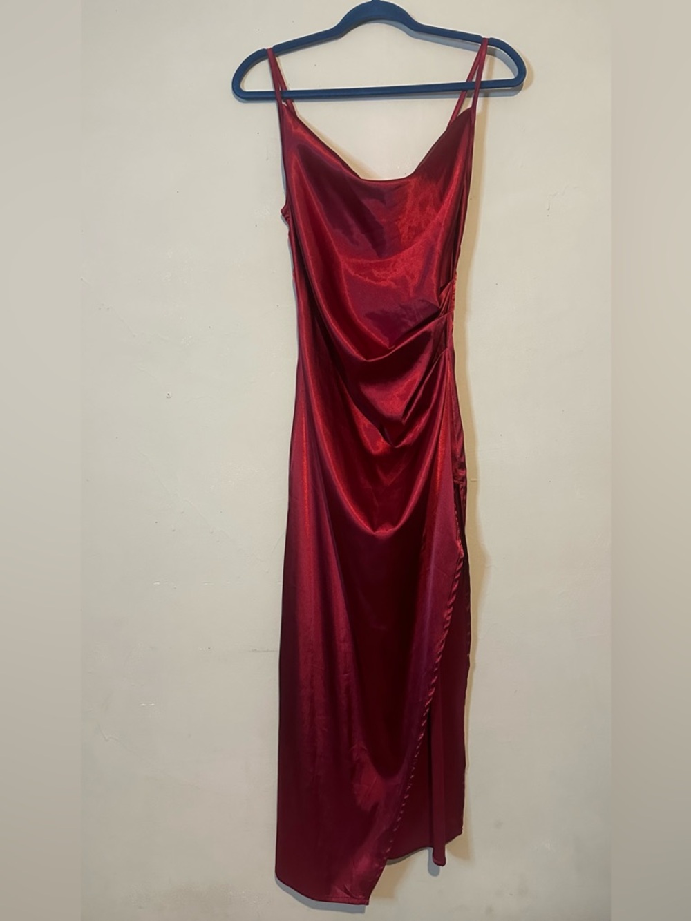 Red Cowl neck Slip Dress